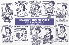 Snarky Housewife SVG Bundle | Funny Retro Woman SVG PNG Product Image 1
