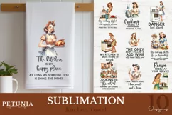 kitchen towel png design being used as a sublimation kitchen towel print