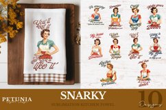 Retro snarky sublimation designs being used as kitchen tea towels print