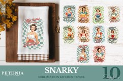 Retro snarky sublimation designs being used as kitchen tea towels print