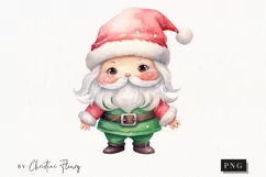 Pastel Watercolor Santa Clause Clipart | Christmas PNG Product Image 1