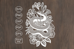 Snake papercut, paper cutting template, laser cut halloween Product Image 2