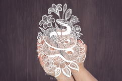 Snake papercut, paper cutting template, laser cut halloween Product Image 4