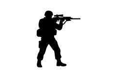 Sniper Soldier Silhouette Illustration Design Product Image 1
