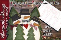 Snowman Trio SVG For Laser Cutting Product Image 1