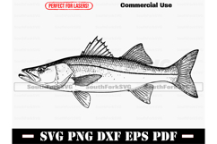 Snook Fish Design Files SVG PNG DXF EPS PDF Product Image 1