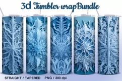 3d Snowflake. 5 Tumbler Sublimations, 20 oz Tumbler Wraps Product Image 1