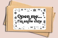 snow cute christmas packaging label for thermal printer ready to print instant download