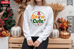 Snow Cute SVG | Christmas Round Sign SVG | Xmas SVG Product Image 4