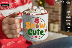 Snow Cute SVG | Christmas Round Sign SVG | Xmas SVG Product Image 5