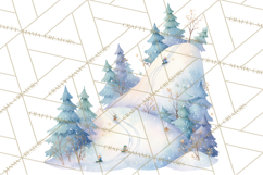 Snow Day Fun PNG, Watercolor Winter Animal Clipart Product Image 2
