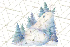 Snow Day Fun PNG, Watercolor Winter Animal Clipart Product Image 2