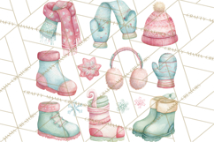 Snow Day Fun PNG, Watercolor Winter Animal Clipart Product Image 2