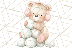 Snow Day Fun PNG, Watercolor Winter Animal Clipart Product Image 4