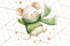 Snow Day Fun PNG, Watercolor Winter Animal Clipart Product Image 4