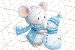 Snow Day Fun PNG, Watercolor Winter Animal Clipart Product Image 5