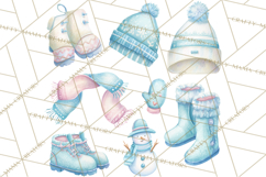Snow Day Fun PNG, Watercolor Winter Animal Clipart Product Image 3