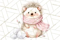 Snow Day Fun PNG, Watercolor Winter Animal Clipart Product Image 2