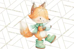 Snow Day Fun PNG, Watercolor Winter Animal Clipart Product Image 5