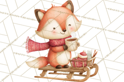 Snow Day Fun PNG, Watercolor Winter Animal Clipart Product Image 2