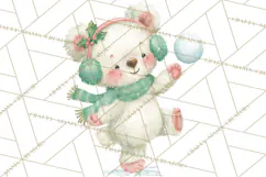 Snow Day Fun PNG, Watercolor Winter Animal Clipart Product Image 3