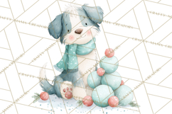 Snow Day Fun PNG, Watercolor Winter Animal Clipart Product Image 2