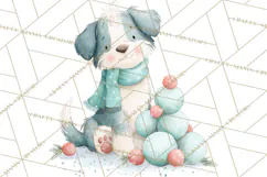 Snow Day Fun PNG, Watercolor Winter Animal Clipart Product Image 2