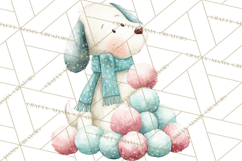Snow Day Fun PNG, Watercolor Winter Animal Clipart Product Image 5