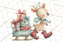 Snow Day Fun PNG, Watercolor Winter Animal Clipart Product Image 5