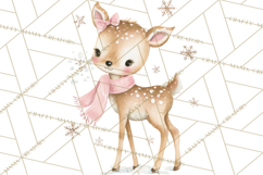 Snow Day Fun PNG, Watercolor Winter Animal Clipart Product Image 3