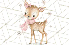 Snow Day Fun PNG, Watercolor Winter Animal Clipart Product Image 3