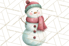 Snow Day Fun PNG, Watercolor Winter Animal Clipart Product Image 5