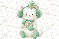Snow Day Fun PNG, Watercolor Winter Animal Clipart Product Image 2