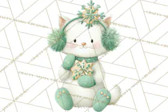 Snow Day Fun PNG, Watercolor Winter Animal Clipart Product Image 2