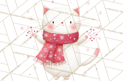 Snow Day Fun PNG, Watercolor Winter Animal Clipart Product Image 3