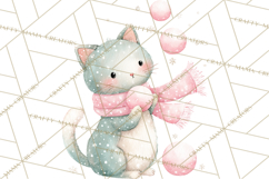 Snow Day Fun PNG, Watercolor Winter Animal Clipart Product Image 5