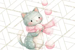 Snow Day Fun PNG, Watercolor Winter Animal Clipart Product Image 5