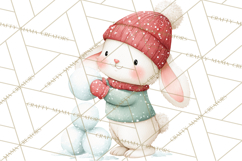 Snow Day Fun PNG, Watercolor Winter Animal Clipart Product Image 3