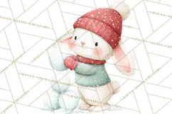 Snow Day Fun PNG, Watercolor Winter Animal Clipart Product Image 3