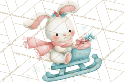 Snow Day Fun PNG, Watercolor Winter Animal Clipart Product Image 5