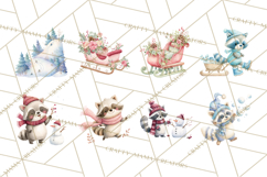 Snow Day Fun PNG, Watercolor Winter Animal Clipart Product Image 3