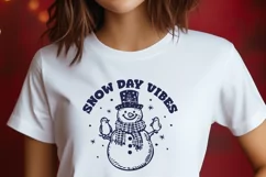 Snow Day Vibes Snowman SVG | Winter Sublimation PNG Design Product Image 2