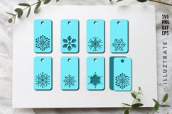 Snowflake Gift Tags SVG Cut Files | Christmas Gift Tags SVG Product Image 1
