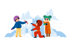 play snow fort kid vector Product Image 1