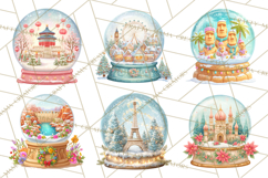 World Landmark Snow Globe Clipart PNG Product Image 5
