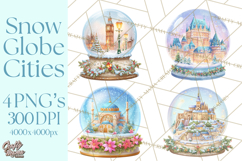 World Landmark Snow Globe Clipart PNG Product Image 1