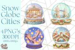 World Landmark Snow Globe Clipart PNG Product Image 1