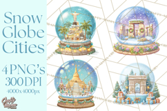 World Landmark Snow Globe Clipart PNG Product Image 1