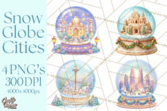 World Landmark Snow Globe Clipart PNG Product Image 1