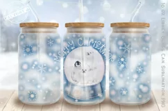 Merry Christmas 16 oz libbey glass can , christmas tumbler Product Image 1
